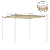 Outsunny Retractable Pergola Shade Cover, Replacement Canopy Fabric for 4 x 3 (m) Pergola, Gazebo Retractable Roof, Beige