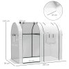 Outsunny Tomato Greenhouse, Garden Growhouse with 2 Roll-up Doors and 4 Mesh Windows, Portable Indoor Outdoor Green House, 185 x 94 x 150cm, White