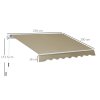 Outsunny 2.5m x 2m Retractable Awning, DIY Garden Awning Canopy, Anti-UV Sun Shade Shelter with Aluminium Frame and Crank Handle, Khaki