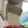 Outsunny 2.5m x 2m Retractable Awning, DIY Garden Awning Canopy, Anti-UV Sun Shade Shelter with Aluminium Frame and Crank Handle, Khaki