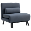 HOMCOM Linen Chair Bed, 3-in-1 Convertible Sleeper Chair with Adjustable Backrest, Pillow, for Living Room, Bedroom