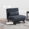 HOMCOM Linen Chair Bed, 3-in-1 Convertible Sleeper Chair with Adjustable Backrest, Pillow, for Living Room, Bedroom