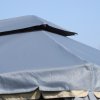 Outsunny 3 x 4m Aluminium Garden Gazebo, Marquee Canopy Shelter Pavilion Party Tent with Nets and Curtains for Garden and Deck, Grey