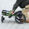 PawHut Dog Bike Trailer Dog Stroller 2 in 1 Foldable with Aluminium Frame, Quick-Release Wheels, Safety Leash, Anti-Slip Mat, Hitch Coupler, Reflectors, Flag, for Medium Dogs - Green