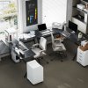HOMCOM L Shaped Gaming Desk, 155 x 130cm Corner Computer Desk with CPU Stand for Home Office, Study Workstation, Black
