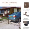 Outsunny Expanding Fence Panel, Freestanding Aluminium Alloy Trellis Fence with Movable Scissor Grid and Wheel, 52-405cm Foldable Decorative Garden Fence for Patio Pet Safety, Dark Brown