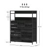 HOMCOM Bedroom Chest of Drawers, Fabric Dresser with 7 Drawers, Storage Organiser Unit with Open Shelves and Metal Frame for Living Room, Entryway