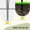 Outsunny Decoration Garden Fence, 5PCs Outdoor Picket Fence Panels, Rustproof Metal Wire Landscape Flower Bed Border Edging Animal Barrier, Black