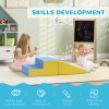 HOMCOM Soft Play Set, 2 Piece Kids Climb and Crawl Foam Play Activity Toys, Soft Play Equipment for Toddlers 12-36 Months, Grey
