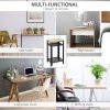 HOMCOM Tall Side Table with 3 Layer 2 Shelves Storage Display Industrial-Style Metal Frame Bedside End Table Nightstand for Living Room Bedroom Lounge