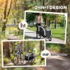 HOMCOM 2 Seat Bike Trailer for Kids, Baby Bike Stroller with 5 Point Harness, Child Bicycle Trailer with Safety Flag, Reflectors, Windproof Curtain, for 18+ Months, Black