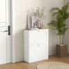 HOMCOM Slim Shoe Storage Cabinet for Hallway, Modern Narrow Shoe Cabinet with 2 Flip Drawers and Adjustable Shelves for 12 Pairs of Shoes, White