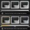 kleankin Bathroom Mirror with LED Lights, Dimmable Makeup Mirror with 3 Temperature Colours, Defogging Film, Memory Function and Aluminium Frame, Hardwired, Horizontal and Vertical, 60 x 50?cm