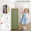 HOMCOM Narrow Shoe Cabinet, Space Saving Shoe Storage Cabinet with 2 Flip Drawers and Adjustable Shelves for 6-12 Pairs of Shoes for Hallways and Living Room, Green