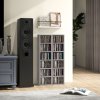 HOMCOM 204 CD Media Display Shelf Unit Set of 2 Blu-Ray Tower Rack w/ Adjustable Shelves Bookcase Storage Organiser, High Gloss Grey