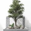 Outsunny Decorative Garden Fencing, 43in x 11.4ft Outdoor Picket Fence Panels, 4PCs Rustproof Steel Wire Landscape Flower Bed Border Edging Animal Barrier, Swirls