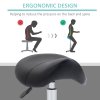 HOMCOM Cosmetic Stool 360?? Rotate Height Adjustable Salon Massage Spa Chair Hydraulic Rolling Faux Leather Saddle Stool Mobility, Black