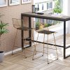 HOMCOM Set of 2 Bar Stools, Modern Counter Height Breakfast Bar Chairs with Wire Metal Frame for Kitchen, Dining Room, Gold