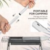 Outsunny Portable Charcoal Barbecue BBQ Grill with Griddle Plate, Easy Assembly, Stainless Steel Cooker with Seasoning Baskets, Storage Shelves and Hooks for Camping Picnic Hiking Garden Party