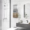 HOMCOM Towel Rack Wall Mounted, Metal Towel Rail Holds Up to 6 Large Size (150 x 100cm) Rolled Towels, 3 Bar Towel Storage for Bathroom, 21 x 12 x 74cm, Black