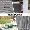 Outsunny Propane Gas Fire Pit Table for Garden, 40000 BTU Smokeless Firepit Outdoor Heater with Waterproof Cover, Glass Screen, Glass Beads and Lid, Wood Effect, 71 x 71 x 62.5cm, Dark Grey