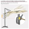 Outsunny 3 x 3(m) Cantilever Parasol with Cross Base, Garden Umbrella with 360 Rotation, Crank Handle and Tilt for Outdoor, Patio, Cream White