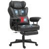 HOMCOM Massage Office Chair with 6 Point Massage and Heat, Desk Chair with Footrest, Reclining Backrest, Swivel Wheels, Adjustable Height, Black