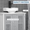 kleankin Modern Under Sink Cabinet with 2 Doors, Bathroom Vanity Unit, Pedestal Under Sink Design, Storage Cupboard with Adjustable Shelves