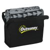 Outsunny Reversible Outdoor Rug with Carry Bag, Waterproof Plastic Straw Mat for Garden, Deck, RV, Picnic, Beach, Camping, 182 x 274cm, Black and Grey