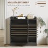HOMCOM Shoe Storage Cabinet Two Doors w/ Adjustable 4 Shelves Cupboard Footwear Rack Stand Organiser Hallway 