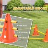PawHut Dog Agility Set, Portable Pet Jump Training Equipment Kit for Six Cones, Six Poles with Carry Bag, Three-Piece Adjustable Height Jumping Obstacles, Orange