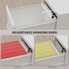 HOMCOM 3 Drawer Filing Cabinet, Vertical File Cabinet with Adjustable Hanging Bar for A4 and Letter Size, Steel Printer Stand for Home Office, Cream White