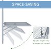 Outsunny Balcony Hanging Table, Metal Wall Mount Desk, Adjustable Folding Balcony Deck Table for Patio and Garden, Grey