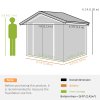 Outsunny 7 x 4ft Metal Garden Shed, Outdoor Storage Tool House with Ventilation Slots, Foundation Kit and Lockable Double Doors, Grey