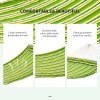 Outsunny Double Cotton Hammock Camping Swing Outdoor Garden Beach Stripe Hanging Bed with Pillow, 188 x 140 cm, 180 KG Capacity, Green