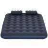 Outsunny Double Air Bed with 2 Pillows, Hand Pump, Inflatable Mattress with Flocked Surface for Guest, Camping, Travel, 191 x 137 x 22cm
