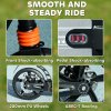 AIYAPLAY Scooter for Kids Ages 6-12 Years, Foldable Kick Scooter with 4 Levels, Adjustable Handlebar, Dual Brake System, 200mm Wheels, ABEC-7 Bearings, Black