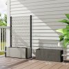 Outsunny Garden Planter Box with Trellis, Liner, Rattan Raised Bed, Trough Planter with Topped Trellis for Climbing Plants, Vegetables, Flowers, 90 x 35 x 148 cm, Mixed-grey