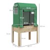 Outsunny Wooden Raised Planter with Plastic Greenhouse Cover and Bed Liner, Elevated Garden Bed for Vegetables, Flowers, Herbs, 86 x 60 x 165cm, Green