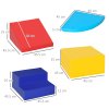 HOMCOM Soft Play 4-piece Climb and Crawl Foam Toddler Stairs and Ramp Colorful Children
