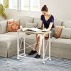 HOMCOM Small Folding Desk, 80 cm Foldable Computer Desk on Wheels for Small Space, Easy Assembly, Space Saving Writing Table for Home Office, Bedroom, Natural Tone