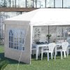 Outsunny 3 x 6m Garden Pop Up Gazebo, Height Adjustable Marquee Party Tent with Sidewalls, Storage Bag, White