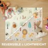 AIYAPLAY Baby Play Mat Double Sided, Foldable & Reversible Activity Playmat, Waterproof Kids Foam Crawling Mat for Outdoor Indoor Playtime Picnics, 196 x 176 x 1.5cm, Animal Theme