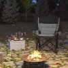 Outsunny Folding Camping Chair for Adults, Portable Padded Folding Chair with Cup Holders, Side Pockets and Carry bag for Picnic, Hiking, Fishing, Grey