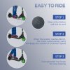 HOMCOM Kids Folding Electric Scooter Adult E Scooter, 120W, with Adjustable Height and Rear Wheel Brake, 8km/h Maximum Speed, for Children Ages 6-12 Years Old, Green