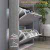 HOMCOM Narrow Shoe Cabinet, Slim Shoe Storage Cabinet with 3 Flip Drawers, 12 Pair of Shoes Organizer Hallway Entryway