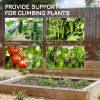 Outsunny Garden Cucumber Trellis for Climbing Plants, A-Frame Trellis Plant Support with Climbing Net, DIY Adjustable Cucumber Support Frame for Raised Bed, Vegetables, Flowers, Fruit, Green