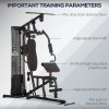HOMCOM Multifunctional Home Gym Workout Station, 45kg Weight Stack Multi Gym Fitness Equipment for Full Body Fitness