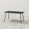 Outsunny Garden Dining Table for 6 Person, Rectangle Outdoor Table with Easy Clean Slat Top, Rust Resistant Steel Frame, for Terrace, Balcony, 150 x 80 x 74 cm, Black