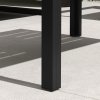 Outsunny Garden Coffee Table, Rectangular Patio Side Table with Steel Frame and Slat Tabletop for Outdoor, Balcony, 101.5 x 61cm, Black